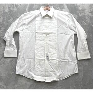 NWT Brooks Brothers Madison Fit Dress Shirt Mens 17.5 White Pleated Bib Tuxedo